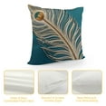 thumbnail image 4 of COMIO Peacock Feather Throw Pillow Covers Decorative Pillowcase with Zipper, 4 of 5