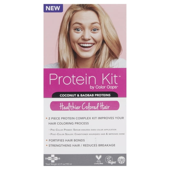Color Oops Protein Kit Hair Repair & Protection Kit with Coconut & Baobab, 6 Oz