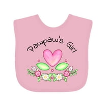 Inktastic Pawpaw's Girl Heart Flowers Girls Baby Bib