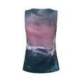 thumbnail image 5 of Xecao Boat Lighthouse Storm Waves print women's scoop neck, loose-fit workout tank tops for the gym., 5 of 9