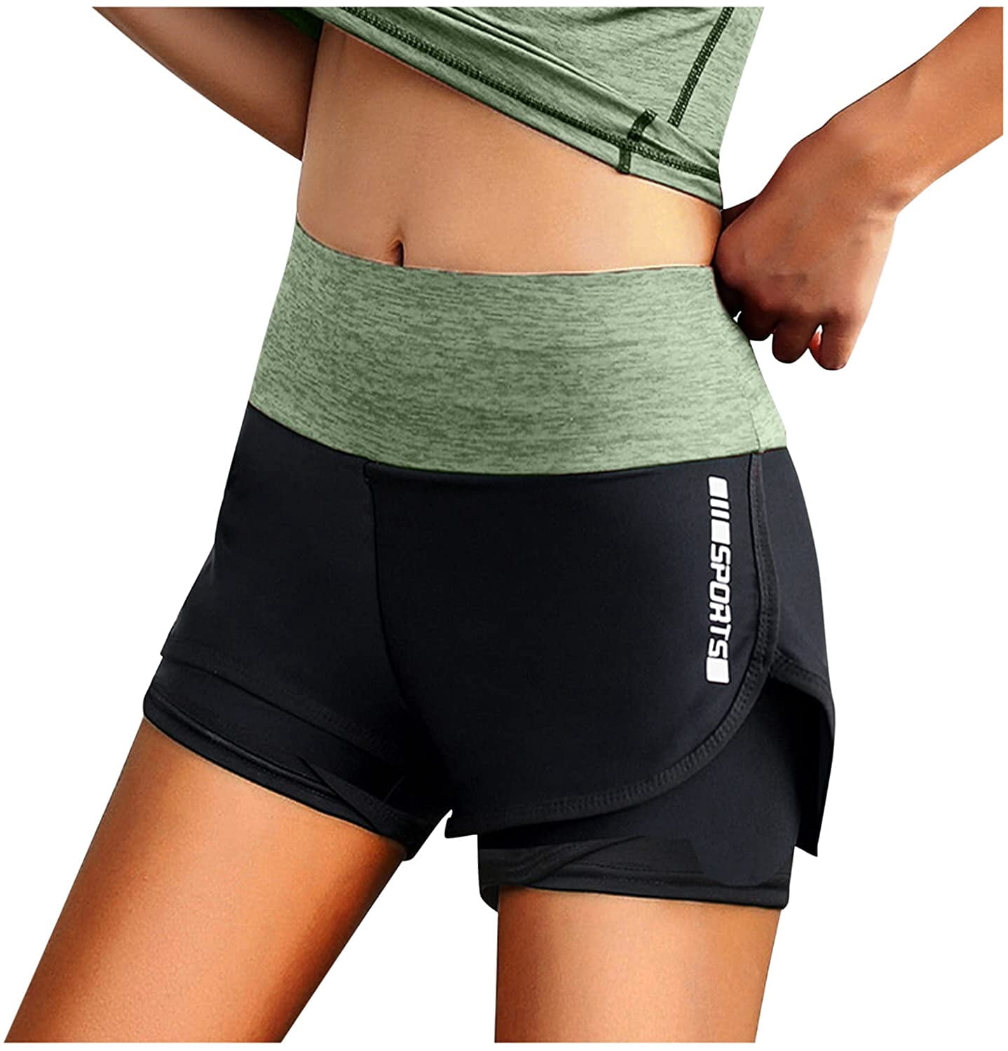 Womens Quick-Dry Running Shorts 2 in 1 