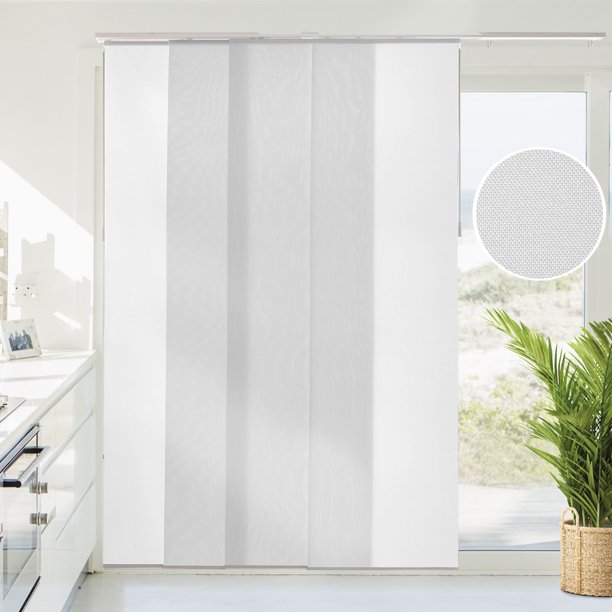 Chicology Contemporary Cordless Gray Fabric SemiSheer Vertical Blind