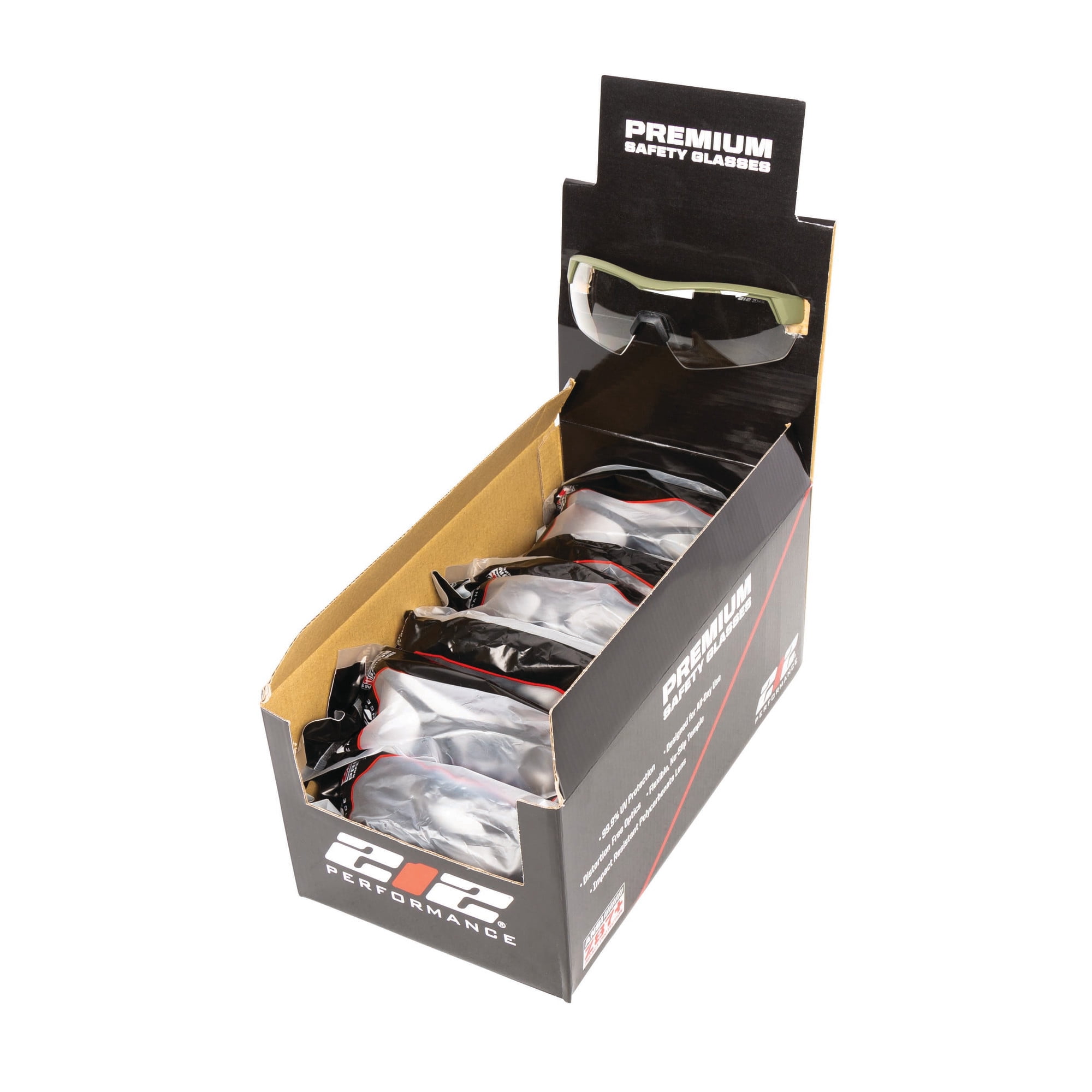 212 Performance Premium Impact Rated Clear Safety Glasses 12-Pair, EPE117703DZ