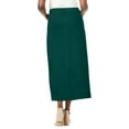 Jessica London Women's Plus Size Classic Cotton Denim Midi Skirt Pockets Long Jean Skirt