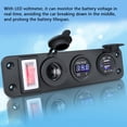 thumbnail image 2 of Multifunctional 12-24V Car/Marine USB Charging Panel with 3-Hole Switch, Dual Green USB Ports (3.1A), Green Voltmeter & Power Socket, Black PC Material, -40-80℃ Operating Temp, 5V Output, 144x50x50mm, 2 of 6