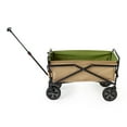 thumbnail image 3 of Seina 150lb Capacity Folding Steel Outdoor Utility Wagon Cart, Khaki/Green, 3 of 12