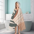 thumbnail image 6 of Brown Boho Plant Pattern Hooded Bath Towel，60"x35" for Ages 3 To 12 Kids, Quick Dry Lightweight Soft Microfiber Hood Beach Towel Cover Up for Kids, 6 of 7