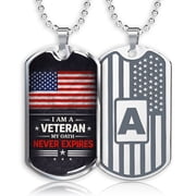 NETDECOR Personalized Veteran Pride Christian Dog Tag Necklace for Men, Custom Stainless Steel Engraved Pendant, Jewelry Gifts for Men