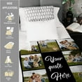 thumbnail image 4 of Custom Xmas Photo Blankets Personalized Picture Couples Customized I Love You Family Hallmark Movie Watching Blanket for Wife Husband Girlfriend Boyfriend - 2 Photos Merry Christmas, 4 of 6