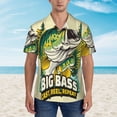 thumbnail image 2 of Fotbe Bass Fish and Water Pattern Hawaiian Shirt for Men Unisex Summer Beach Casual Short Sleeve Cotton Linen Button Down Shirts,3X-Large, 2 of 7