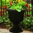 thumbnail image 2 of Neatifyes Large 14 Inch Outdoor Garden Lightweight Utopian Urn Planter with UV-Coated Finish for Entryways, Walkways, and More, Black (2 Pack), 2 of 7