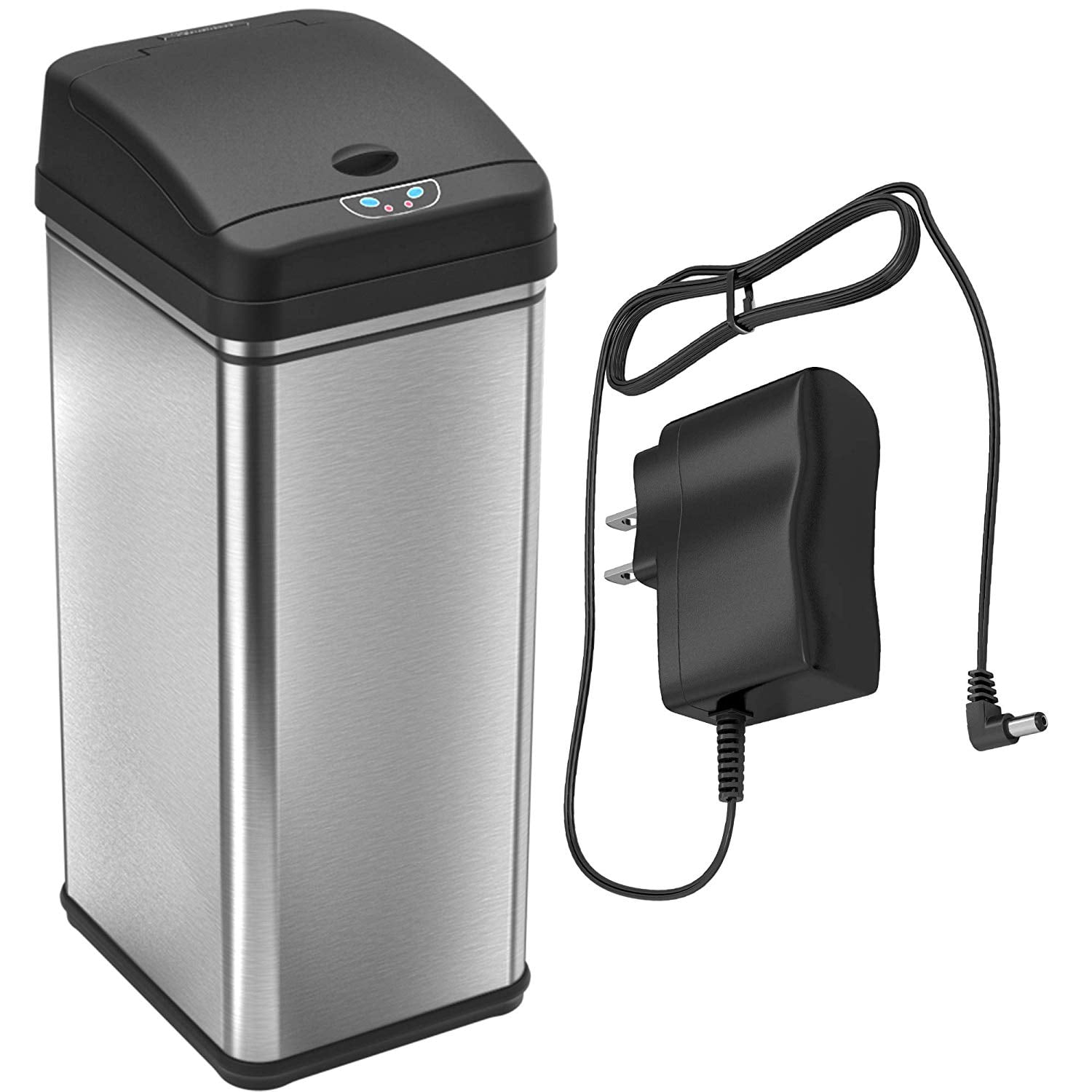 iTouchless 13 Gallon Sensor Trash Can with AC Adapter and Odor Filter