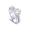 thumbnail image 3 of Bague de Fiançailles Double Rangée en Pavé Diamant 2 3/8ct Or Blanc 14K, 3 of 4
