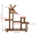 thumbnail image 3 of YouLoveIt Wood Flower Plant Stand Flower Pot Plant Stand, Wooden Plant Stand with Wheels, Pot Flower Wood Planter Stand Rack Multi Tier Flower Shelves Stands for Patio Garden Balcony Yard, 3 of 7