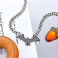 thumbnail image 2 of Collar con colgante de murciélago, estilo gótico, punk, cadena pesada, estilo cibernético, para mujeres y niñas, joyería de Halloween, 2 of 5