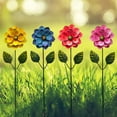thumbnail image 6 of 4-Pack, Vibrant Metal Flowers Garden Decor, Colorful Metal Flower Outdoor Decorative Garden Stakes, Yard Art Spring Decorations for Outdoor Lawn Pathway Patio, 6 of 6
