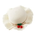 thumbnail image 2 of Zwiiyzr Baby Beach Hat Wide Brim Summer Children's Lace Bow Decorated Hat Rope Sun Hat White One Size, 2 of 4