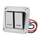 thumbnail image 2 of Panel de interruptor basculante de 2 entradas LED azul 12V 24V interruptor de encendido y apagado de proceso cepillado de aleación de aluminio resistente al agua para coche camión barco, 2 of 5