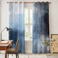 thumbnail image 4 of Blue Grey Kitchen Curtains 84 Inch Length, Modern Oil Painted Art Abstract Geometric Grommet Top Bedroom Living Room Curtains, Light Filtering Cafe Curtain Drapes 2 Panels Set 84''x84'', 4 of 9