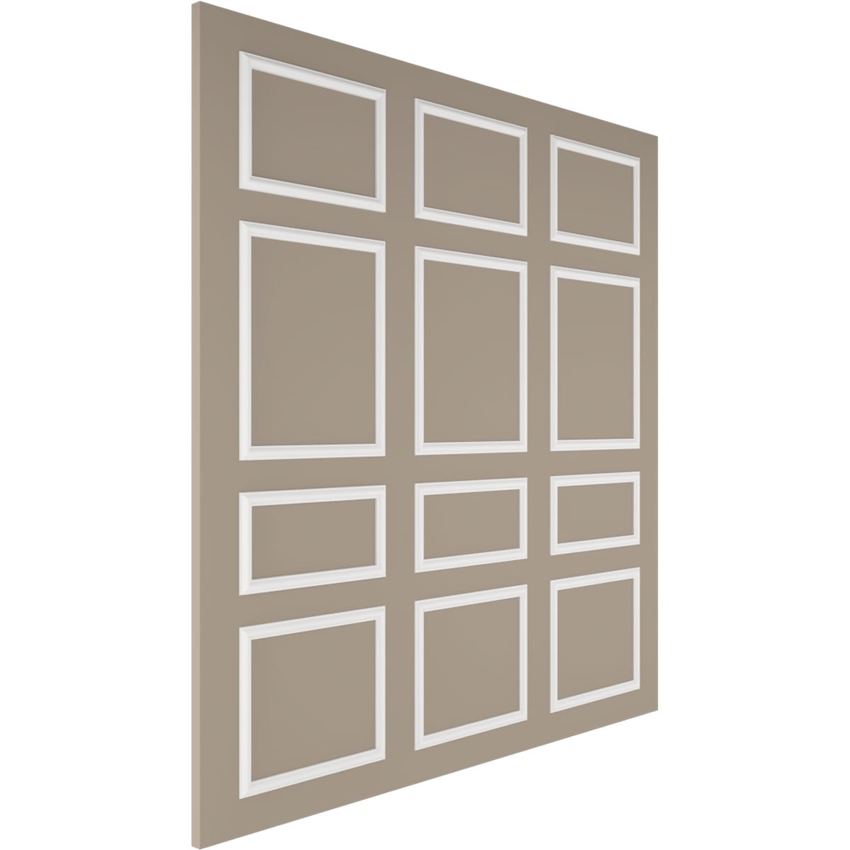 Ekena millwork 94 1/2"L (Adjustable 94 1/2"H to 120"H) Ashford Square Panel Full Wall Wainscot Paneling Kit