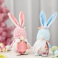 thumbnail image 2 of 2pcs Easter Bunny Gnome 12.6" Flannel Scandinavian Tomte Elf Decor Handmade Rabbit Gnomes Figurines Table Decor Household Ornaments Easter Gifts for Kids, 2 of 7
