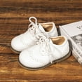 thumbnail image 5 of Meckior Toddler Boys Girls Oxford Dress Shoes Classic PU Leather Lace Up Loafer Flats for Little Kids, 5 of 7