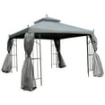 thumbnail image 1 of Outsunny 10' x 10' Steel Outdoor Patio Gazebo Canopy, Grey, 1 of 10