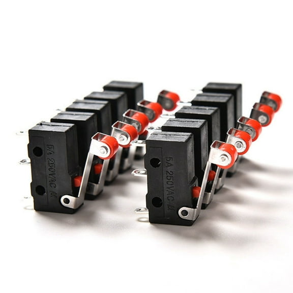 10x Micro Switches Roller Lever Handle Spring 3-Pin AC 125V-250V 5A PCB Mounted