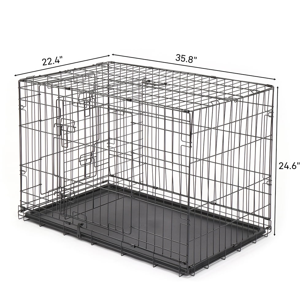 Kepooman Dog Crate Dog Cage Pet Crate for Large Dogs Folding Metal Pet Cage Double Door W/Divider Panel Indoor Outdoor Dog Kennel Leak-Proof Plastic Tray Wire Animal Cage (Black Dog Playpen, 36") Kepooman Dog Crate Dog Cage Pet Crate for Large Dogs Folding Metal Pet Cage Double Door W/Divider Panel Indoor Outdoor Dog Kennel Leak-Proof Plastic Tray Wire Animal Cage (Black Dog Playpen, 36")