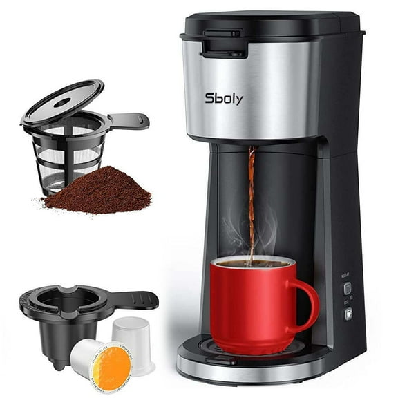 Sboly Single Serve Coffee Maker Machine for K Cup and Ground Coffee Brew One Cup