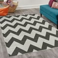thumbnail image 2 of Shapes Decorative Rug, Chevron Pattern Classic Geometrical Horizontal Zig Zag Stripes Retro Artwork, Quality Carpet for Bedroom Dorm and Living Room, 6 Sizes, Dark Taupe, by Ambesonne, 2 of 4