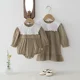 thumbnail image 2 of Korean Spring Baby Girls' Bodysuit Cute Toddler Plaid Big Lapel One Piece Sisters Clothes Children's Girls Princess Dress, 2 of 6