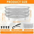 thumbnail image 2 of AEVXKHI 6PCS Stainless Steel Air Fryer Rack, 3 Layer Stackable Round Air Fryer Basket, Dehydrator Rack Fits 4.2-5.8 QT Air Fryer, 2 of 10