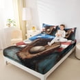 thumbnail image 4 of Homewish Baseball Game Twin Sheet Sets,Sport Theme Twin Fitted Sheet,Brown White Flat Sheet For Boys Teens,Ultra Soft Home Decor,3 Pieces, 4 of 7
