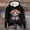 Black, variant on Womens Graphic Hoodie Flower Wreath Highland Cow Graphic Pullover Hooded Long Sleeve Cottagecore Festival Top S