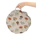 thumbnail image 2 of Mushroom Round Floor Cushion with Handle, Botanical Theme Different Kind Forest Fungi Pattern Vegetable Food, Pillow for Living Room & Dorms, 18" Round, Pale Tan and Multicolor, by Ambesonne, 2 of 4