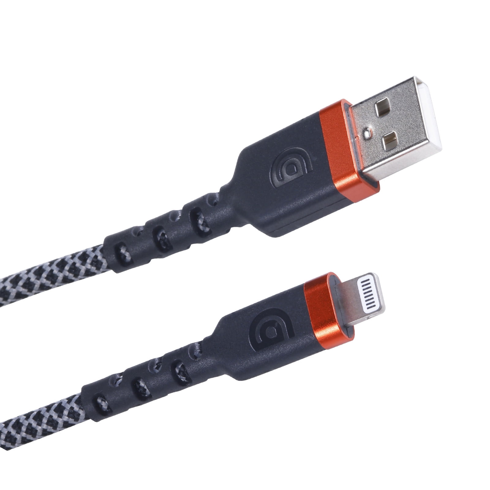 Griffin Ultra Durable 6FT Lightning to USB-A Charge & Sync Cable with Velcro Strap for iPhone, iPad, iPod, Fast Charging, Durable Nylon Braided, Apple Lightning Cable