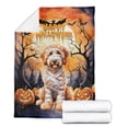 thumbnail image 2 of Mummy Goldendoodle Happy Halloween with Pumpkins Bats Spooky Fun Cozy Fleece Blanket Doodle Dog Lover Gifts Idea Warm Soft Throw Blanket - 00019, 2 of 5
