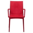 thumbnail image 2 of LeisureMod Fauteuil d'Appoint pour Salle à Manger de Patio Intérieur Extérieur en Tissage Hickory, Ensemble de 2 (Rouge), 2 of 5