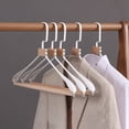 thumbnail image 3 of wood coat Hanger Metal Wooden Suit Hanger With Wid Shoulder Clothes Rack Wardrobe Organizer Cabides Para Roupa Coat Rack, 3 of 5