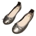 thumbnail image 1 of Bowknot Ballet Flats Punta Redonda Verano Zapatos Casuales Slip-On Color Sólido para Mujer, 1 of 9
