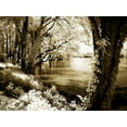 thumbnail image 2 of Hausenflock, Alan 24x19 Black Ornate Wood Framed with Double Matting Museum Art Print Titled - Spring on the River III, 2 of 4