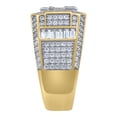 thumbnail image 4 of Auriga 925 Sterling Silver Yellow-Tone Round Baguette Cubic-Zirconia Ring Size 9 for Men, 4 of 6