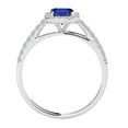 thumbnail image 4 of Mauli Jewels Engagement Rings for Women 0.9 Carat Diamond And Emerald Shape Tanzanite Bridal Set Ring 4-prong 10k White Gold, 4 of 7