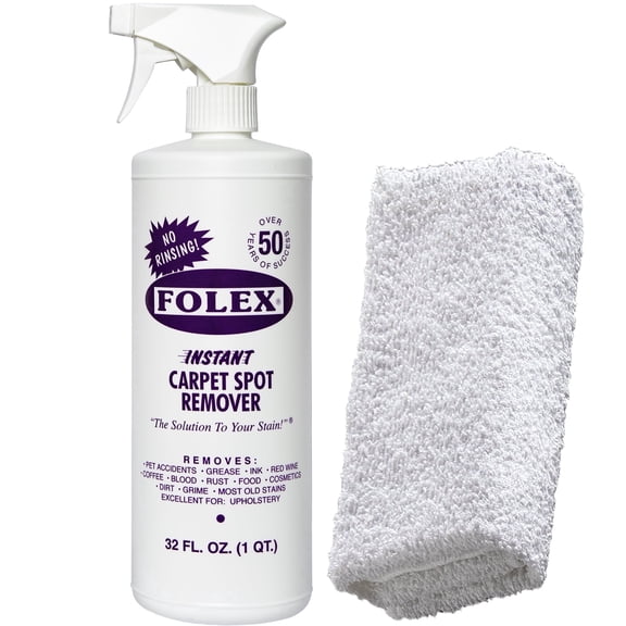 Folex Carpet Cleaner, 32oz   Daley Mint Towel - Instant Spot Remover Carpet Spray for Upholstery, Rugs, Carpets, Home Cleaning