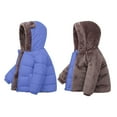 thumbnail image 5 of uvwlwu Reversible Hooded Jacket For Girls Warm Winter Coat With Bear Ears Soft Double Thickened Outerwear For Kids Toddler Youth(Blue,2-3 Years), 5 of 5
