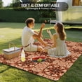 thumbnail image 4 of Orange Brown Flowers Outdoor Rug for Patio/Deck/Porch, Non-Slip Large Area Rug 5 x 8 Ft, Farmhouse Retro Abstract Floral Indoor Outdoor Rugs Washable Area Rugs, Reversible Camping Rug Carpet Runner, 4 of 8