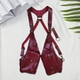 thumbnail image 4 of Sling Bag Anti-Theft Harness Bag Medieval Steampunk Style Wallet Smooth Faux Leather Adjustable Strap Rivet Decor Underarm Double Shoulder Bag, 4 of 8