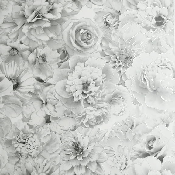 Arthouse Clarissa Grey Glitter Bloom Wallpaper