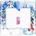 thumbnail image 6 of Metal Light Switch Plate Cover Snowman Reindeer Christmas Cabin SNO002, 6 of 14